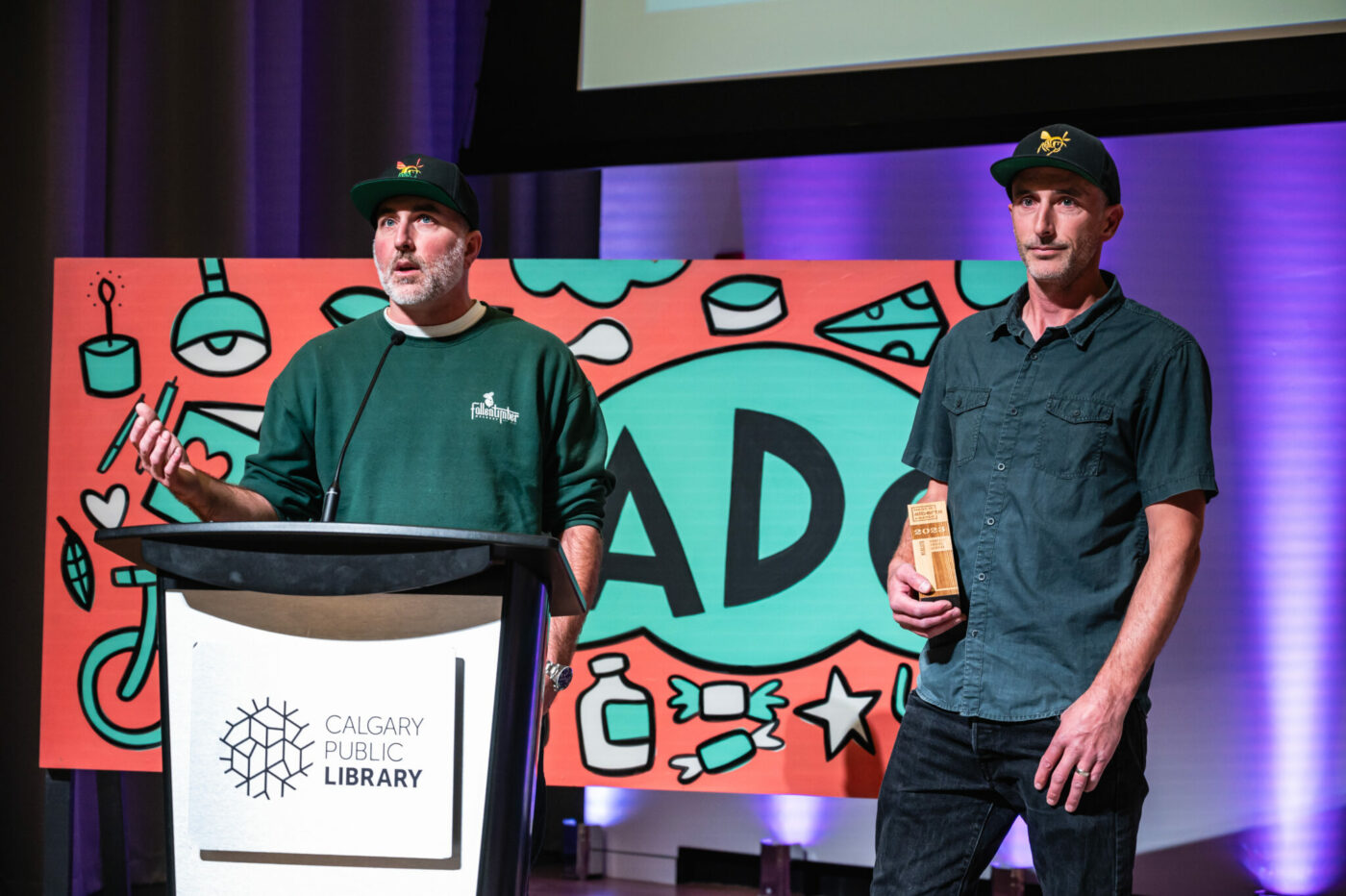 Fallentimber Meadery accepting the award for the 2023 Reader's Choice Award. Photograph by Chris Landry.