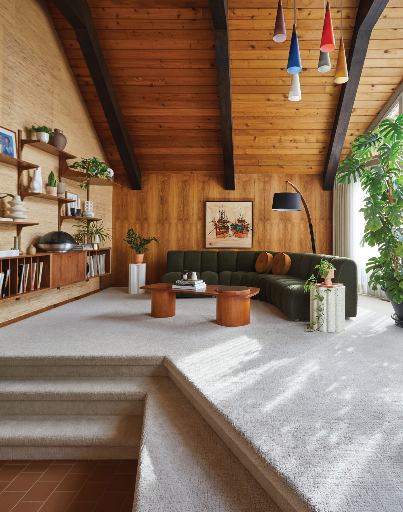 Inside the Sunken Living Room of the Maple Leaf House Avenue Calgary