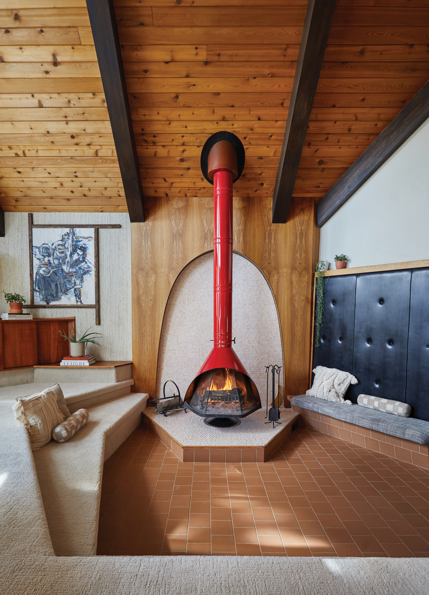Inside the Sunken Living Room of the Maple Leaf House Avenue Calgary