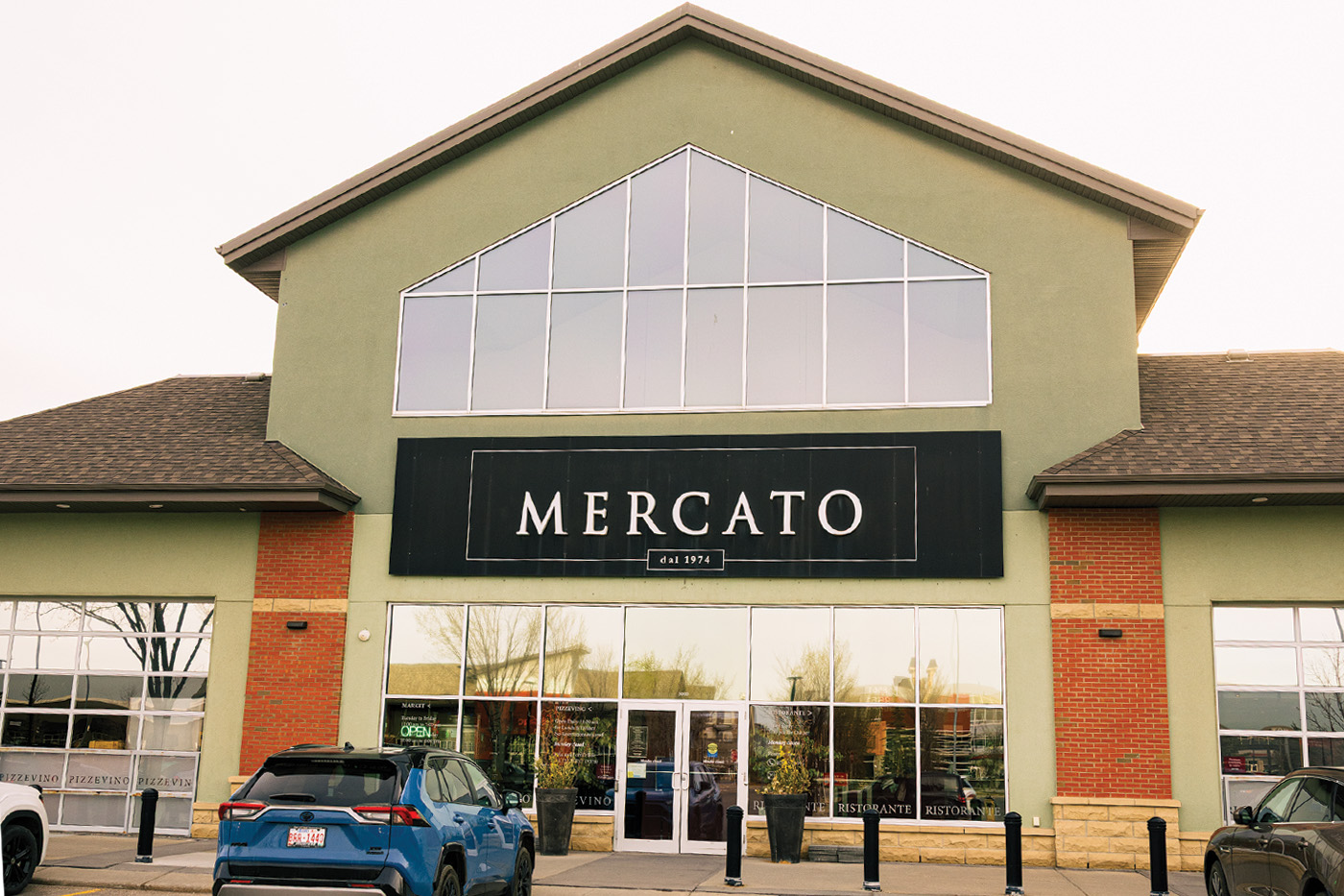 The exterior of the Mercato Italian grocery shop.