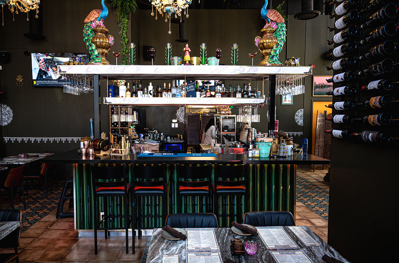 The bar inside of Kondattam.