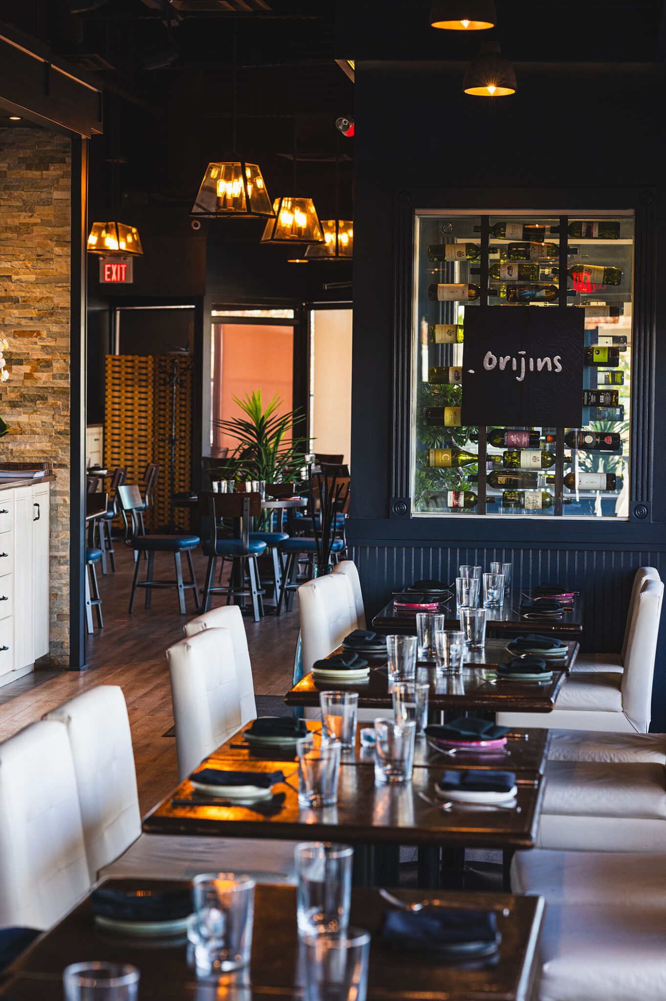The interior of Orijins restaurant.