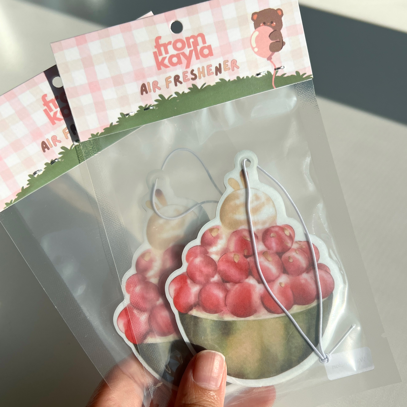 An air freshener shaped like watermelon bingsoo