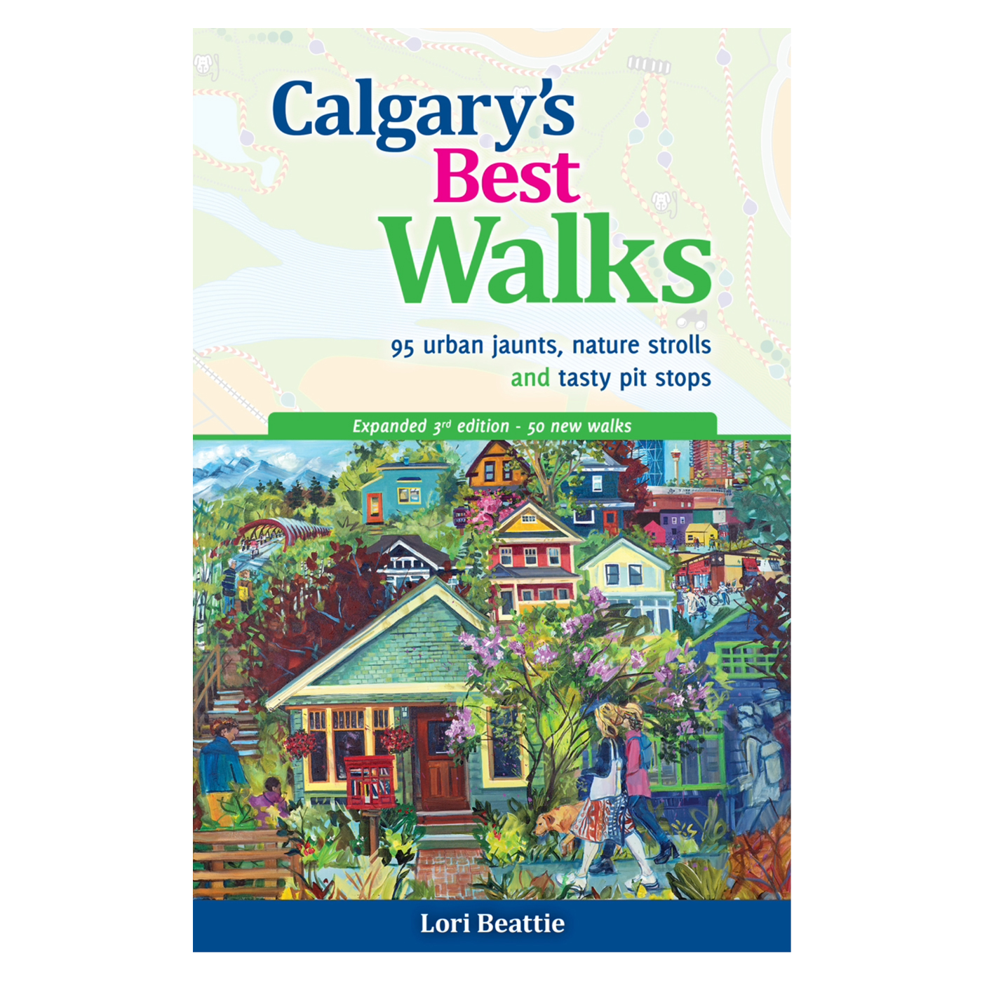 A book cover with a neighbourhood illustration