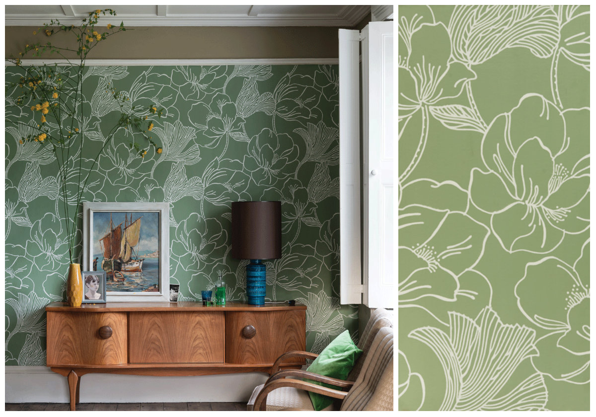 Helleborus by Farrow & Ball wallpaper from Maria Tomás.