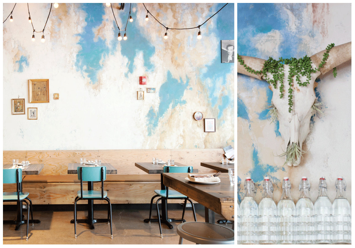 Interiors to Inspire wall treatment designed by Amanda Hamilton at Native Tongues Taqueria.