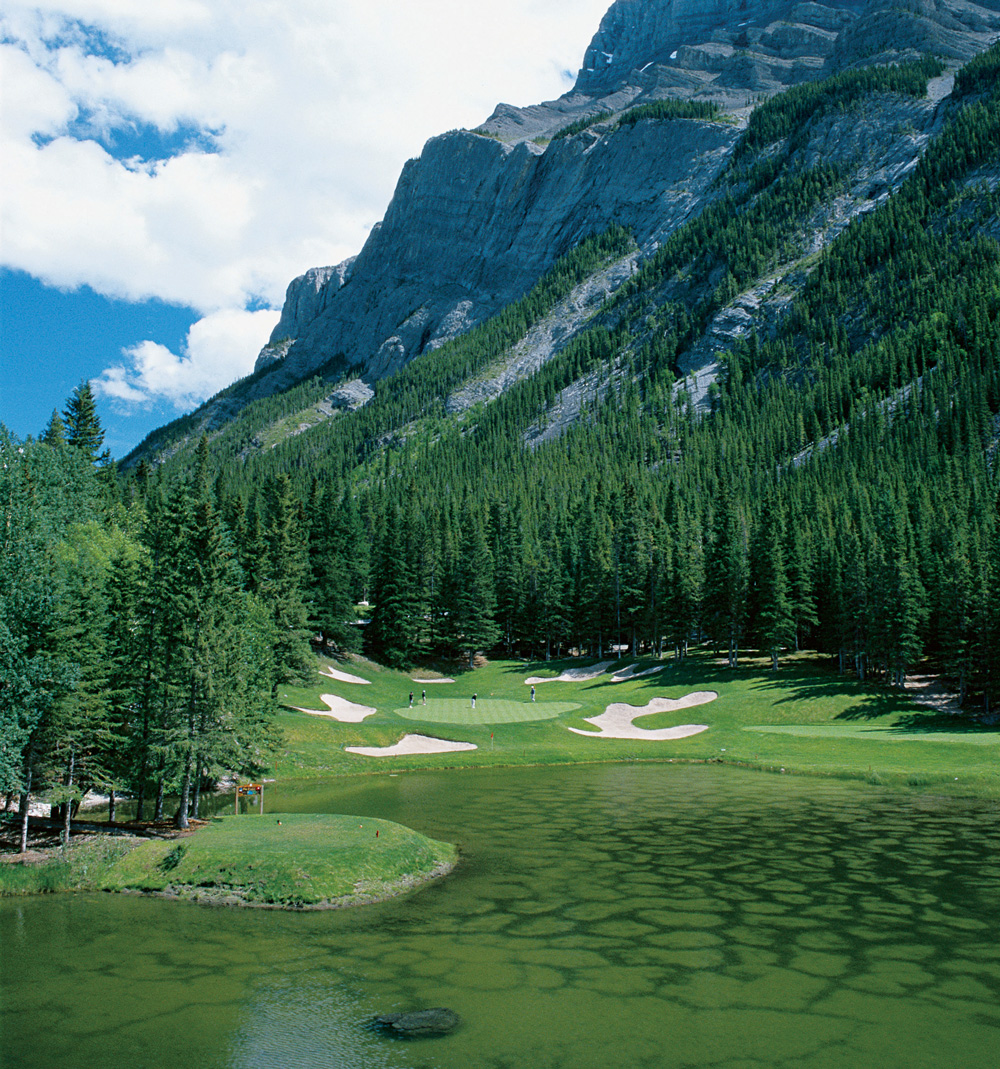 Hole 4 at the Fairmont Banff Springs Golf Course.