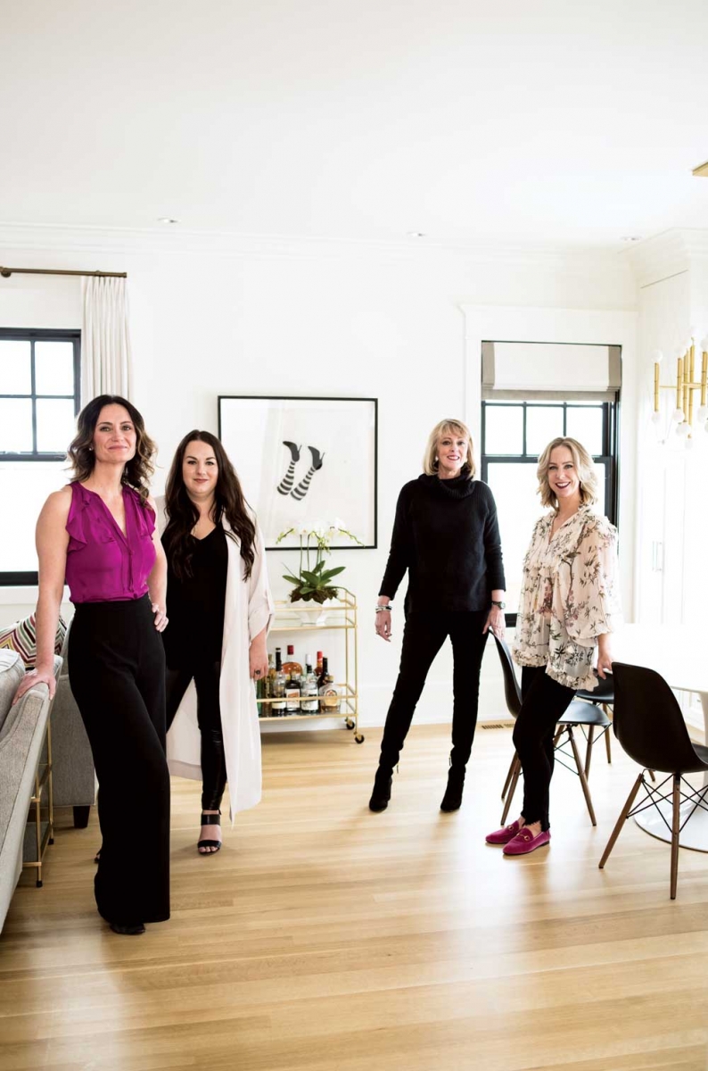 Interior designers Reena Sotropa and Alanna Dunn of Reena Sotropa In House Design Group, architect Suzanne Devonshire Baker with Devonshire Baker Architectural Design and homeowner Jill Carlsen.