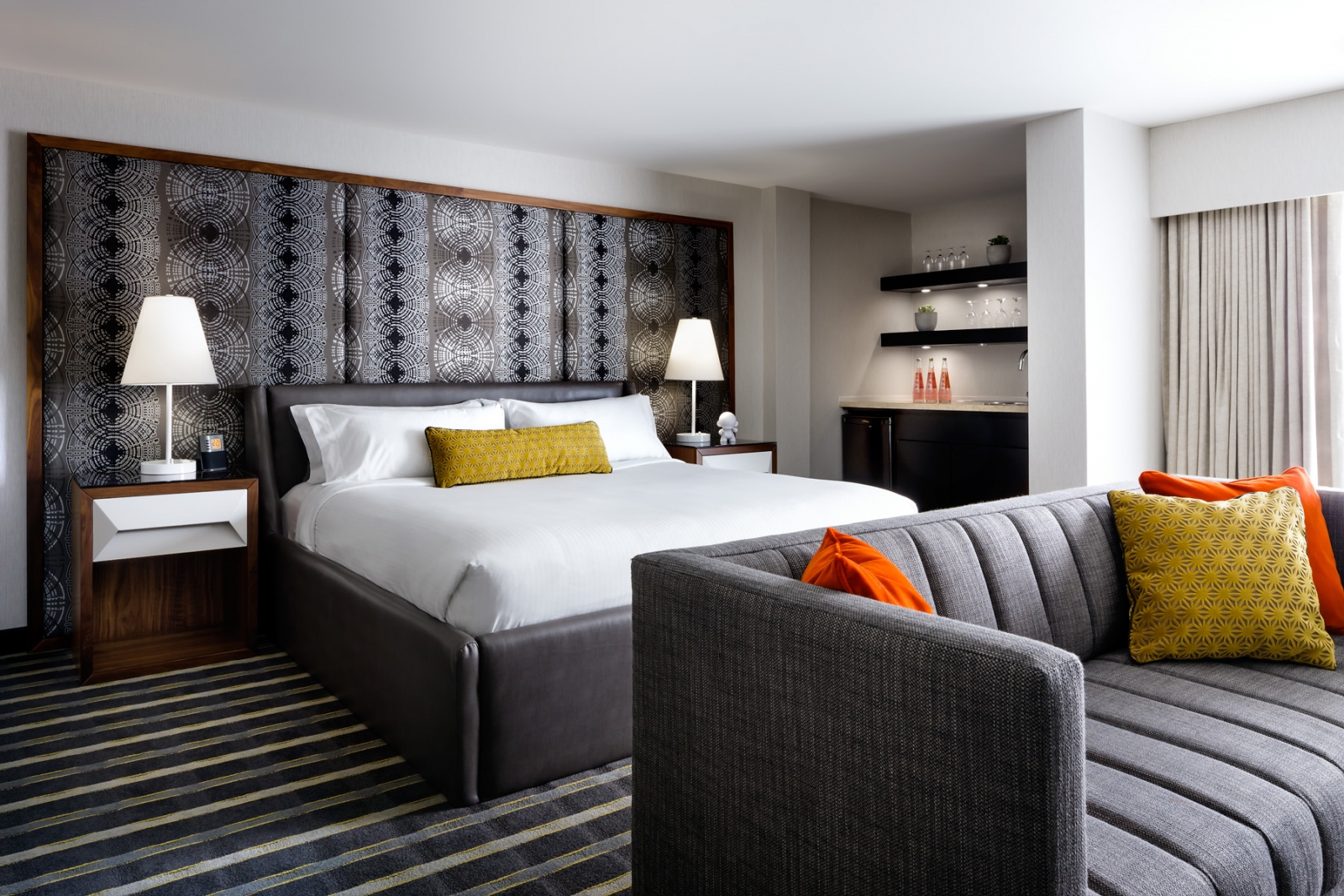 The hotel's guest rooms have been revamped with a cool, clean style that draws attention to quality pieces without distracting from the overall aesthetic.