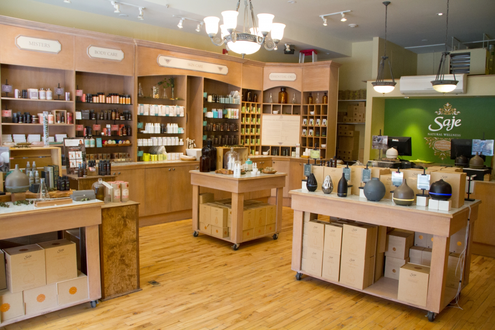 The decor at Saje's Mission location is calming and natural, a perfect backdrop for the extensive selection of 100-per cent natural products.