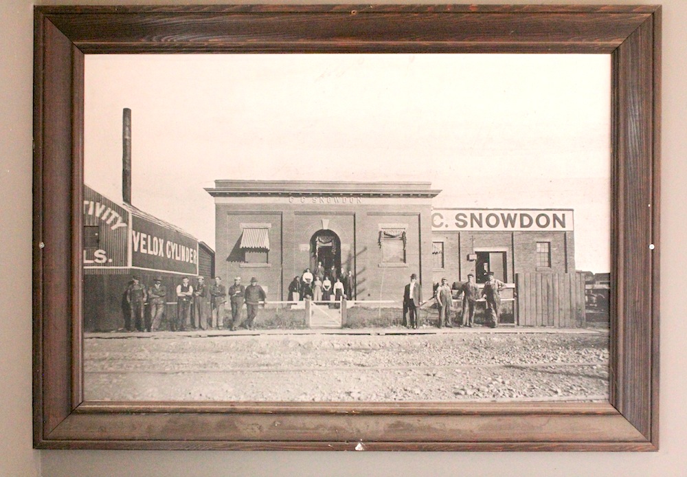 A photo of the early days of the building that now hangs in its main entrance.