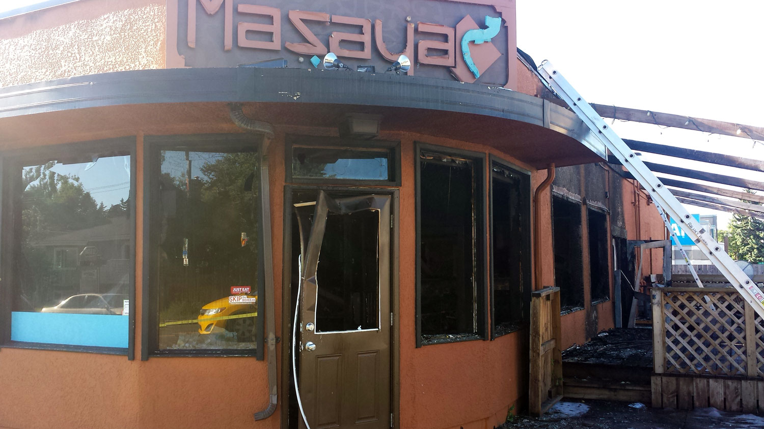 Mazaya Lounge after fire, June 6, 2017.