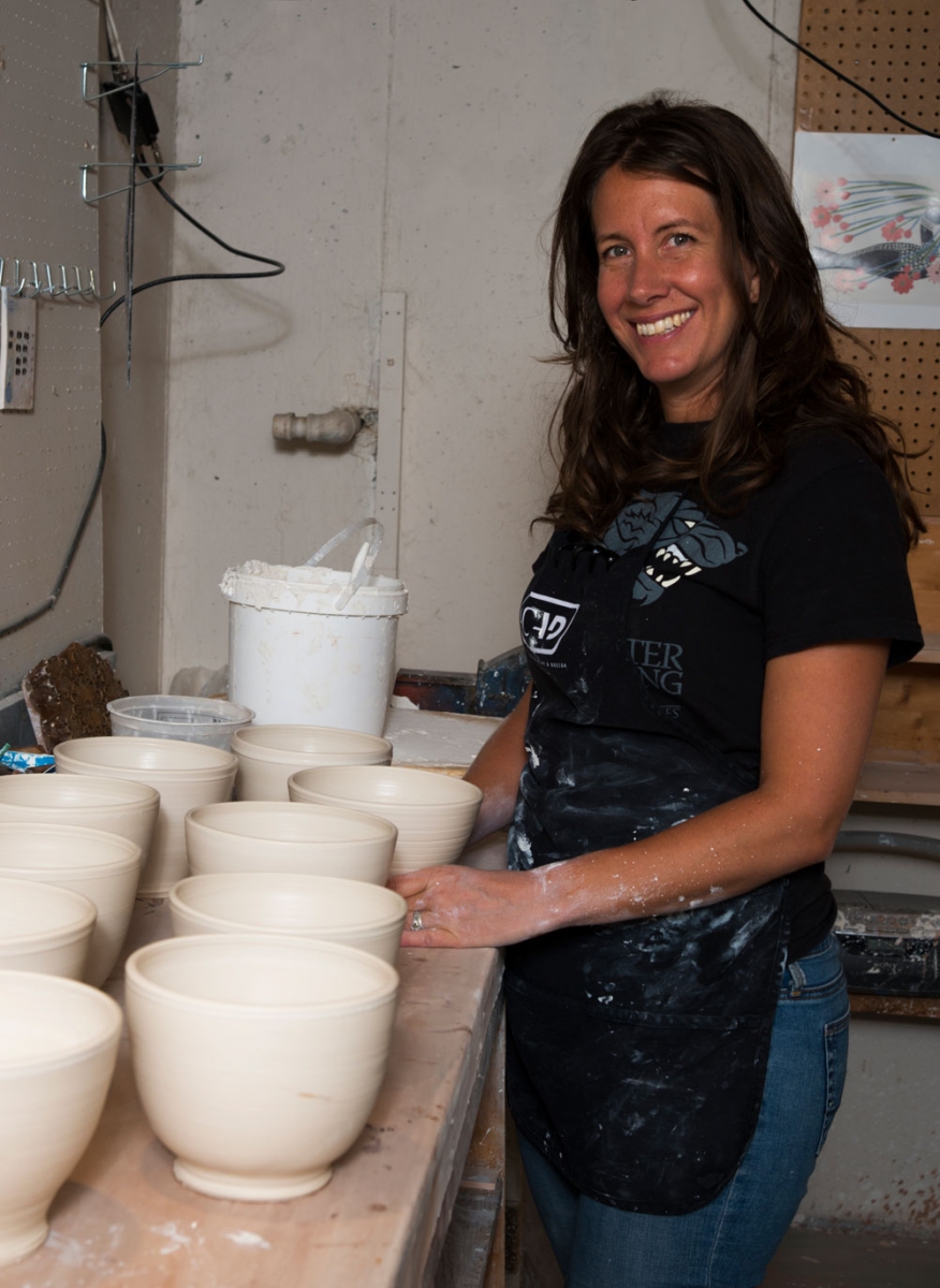 Potter Laura Sharp at her Calgary-based studio.