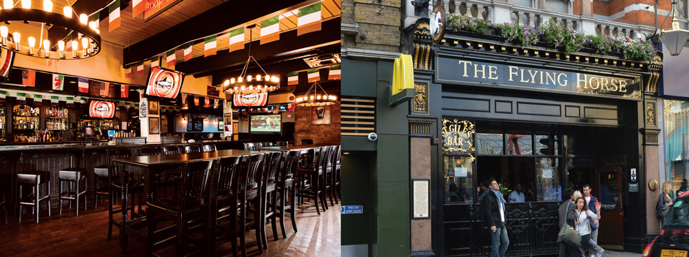 Molly Malone’s Irish Pub in Kensington (left) and The Flying Horse.