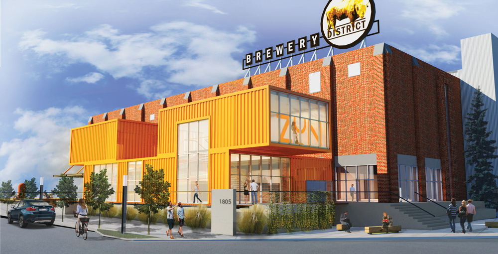 Rendering of a proposed redevelopment for the Calgary Brewery site.