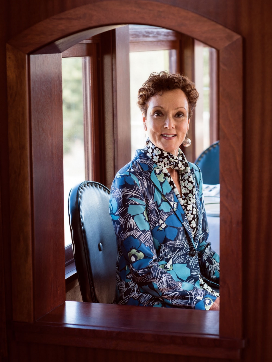 Nordstrom Signature and Caroline Issa blouse and jacket, both from Nordstrom; earrings, private collection.