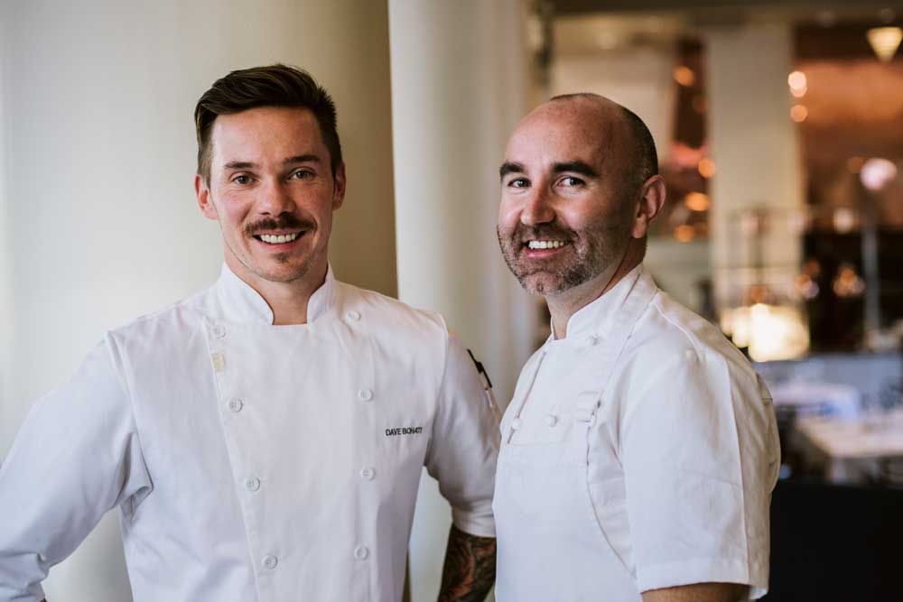 Teatro chef de cuisine Dave Bohati and Teatro Group corporate executive chef Matthew Batey.