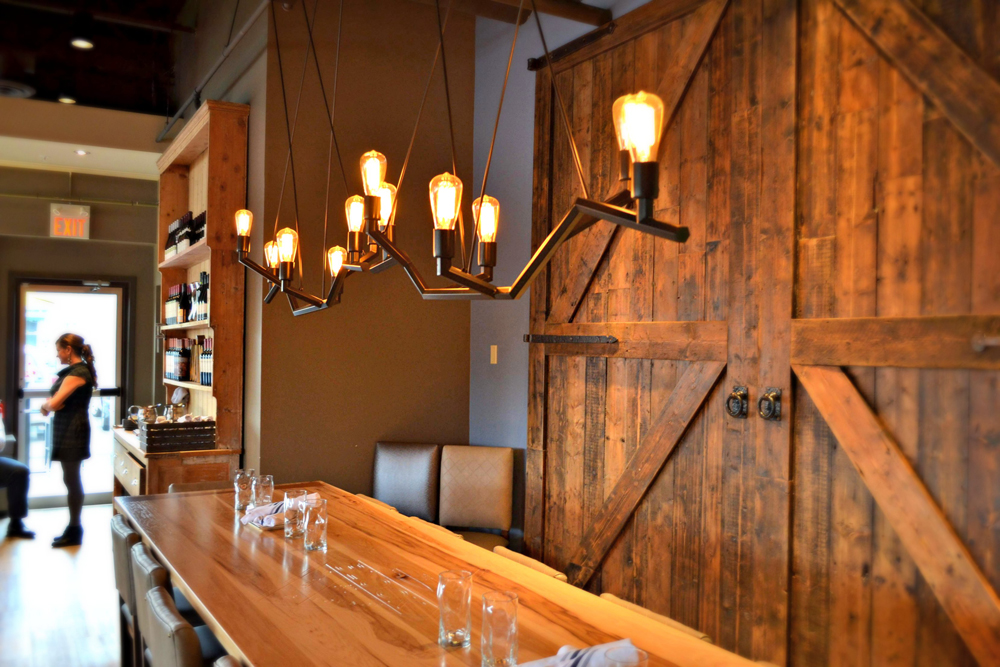 The interior at The Block is tastefully, casually rustic.