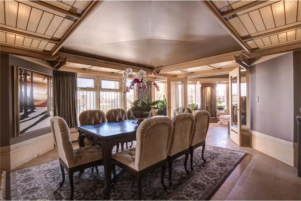 It has multiple eating areas including a formal dining room.