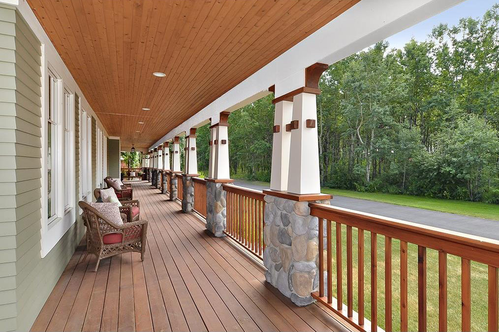 The wrap-around cedar porch has built-in Bose speakers so you can listen to music outside.