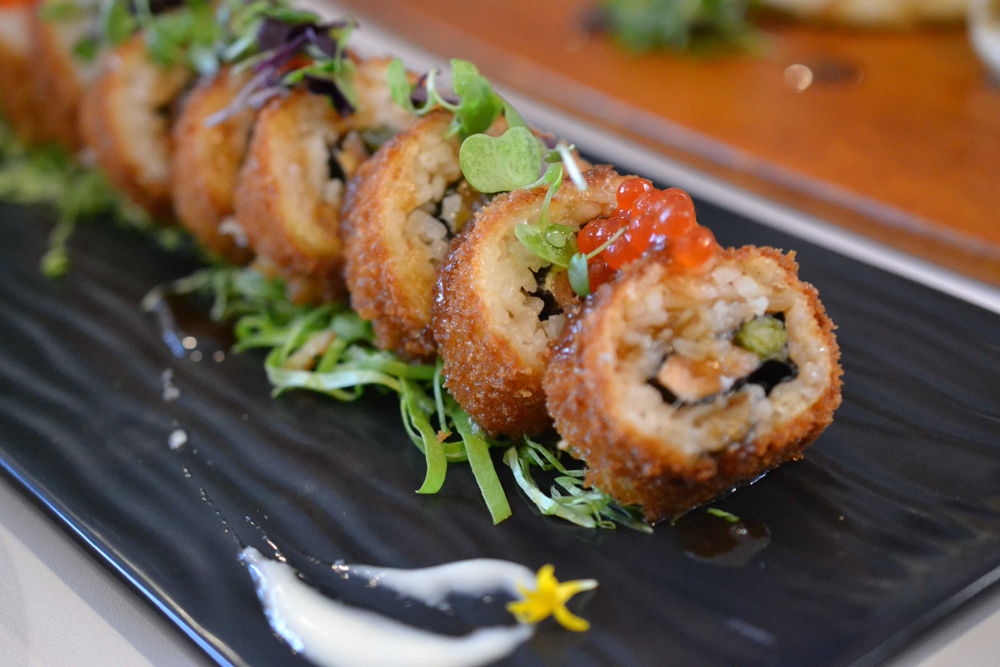 Lava's take on salmon sushi rolls.